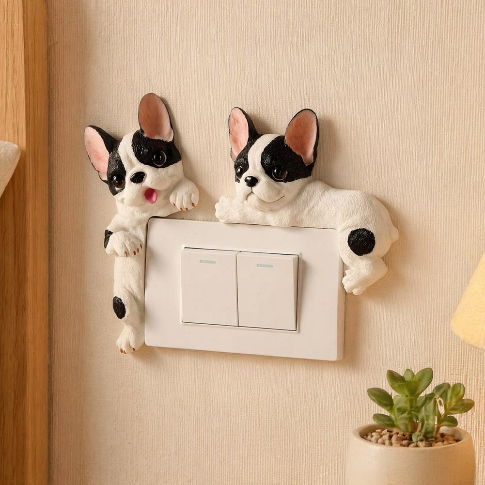 Resin Art On Wall - 3D French Bulldog Resin Light Switch