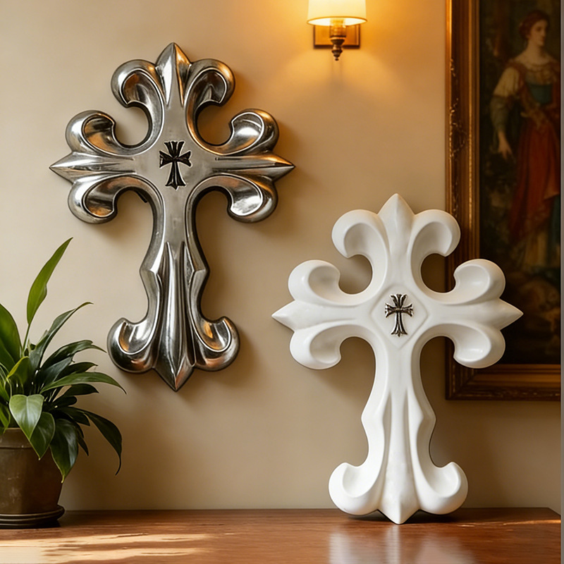 Resin Art On Wall - Retro Cross Wall Decor Gothic Style
