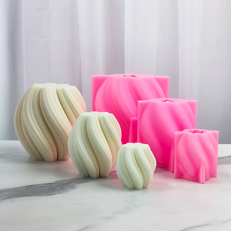 Resin Art Ocean - Hình Học Sọc Cột Nến Khuôn