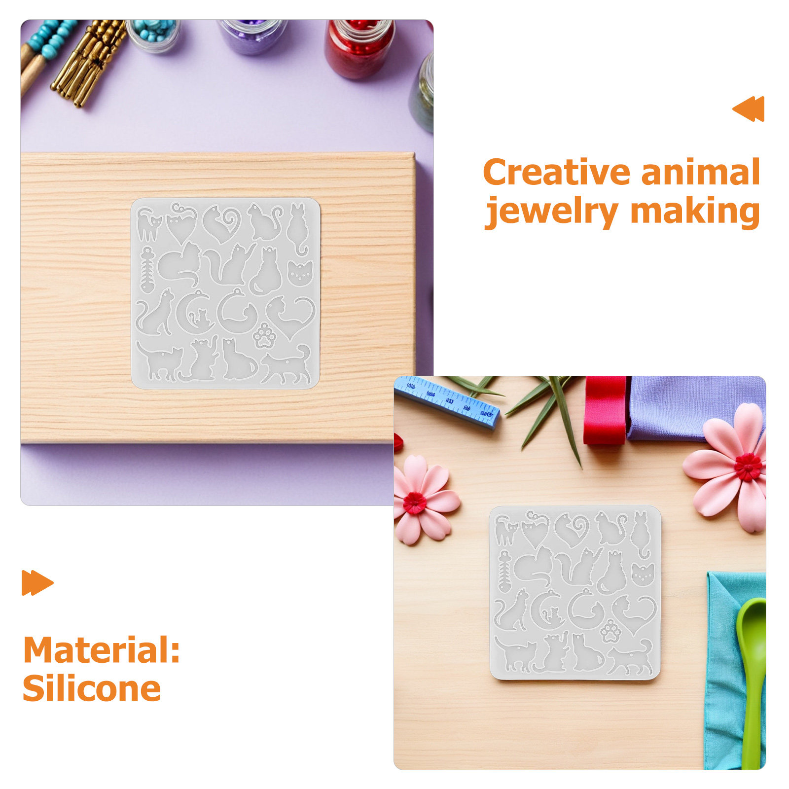 3D Cat Silicone Mould for Resi - đánh giá và giá Resin Art Earrings Kit