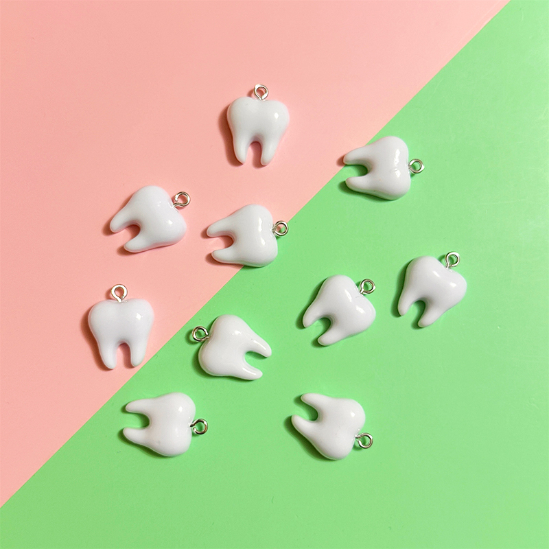 10pcs Cute White Teeth Resin P - đánh giá và giá Resin Art Calligraphy