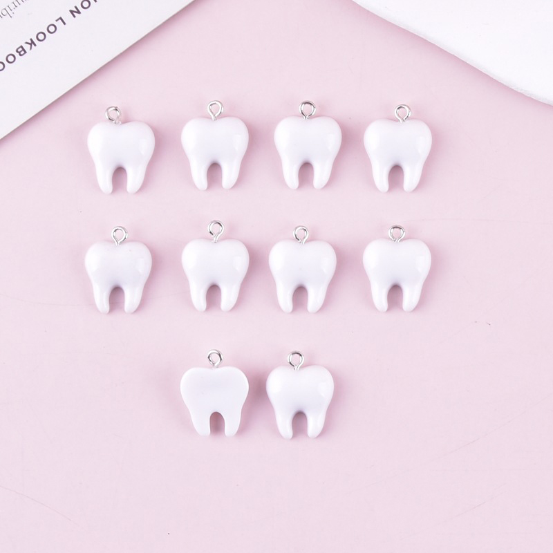 10pcs Cute White Teeth Resin P - đánh giá và giá Resin Art Calligraphy