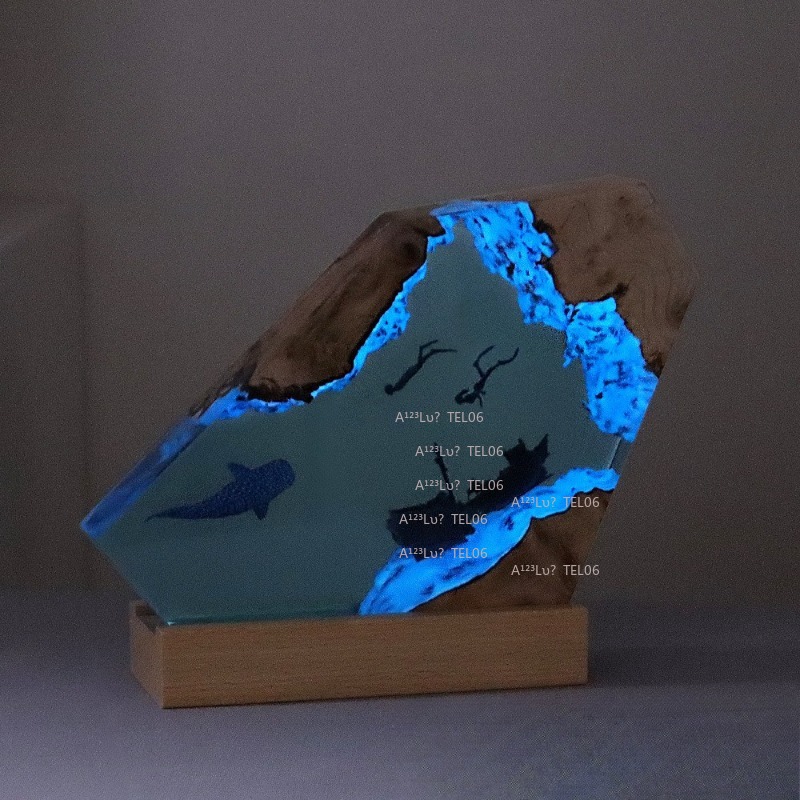Wood Resin Night Light Ocean A - đánh giá và giá Resin Art Ocean