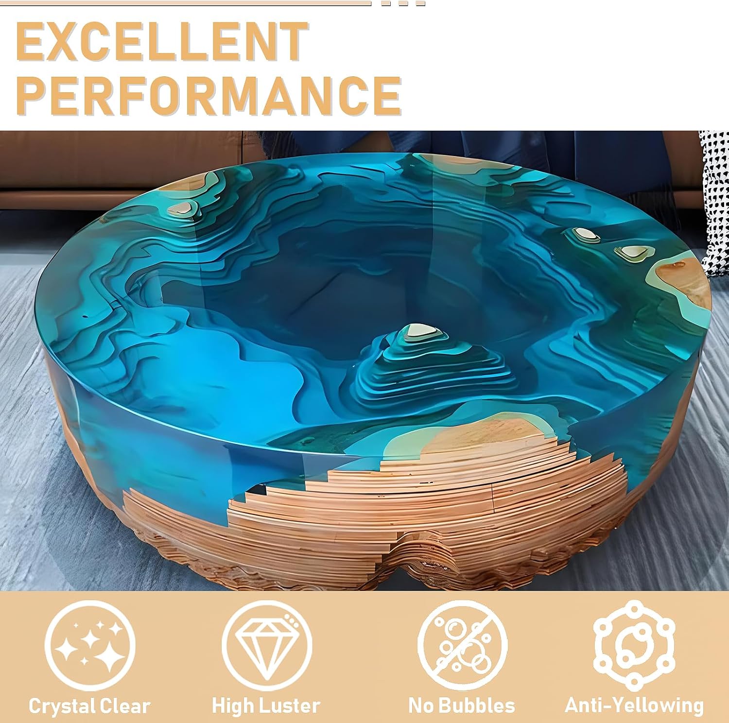 17.6oz/33.8oz AB Resin Epoxy G - đánh giá và giá Resin Art Table