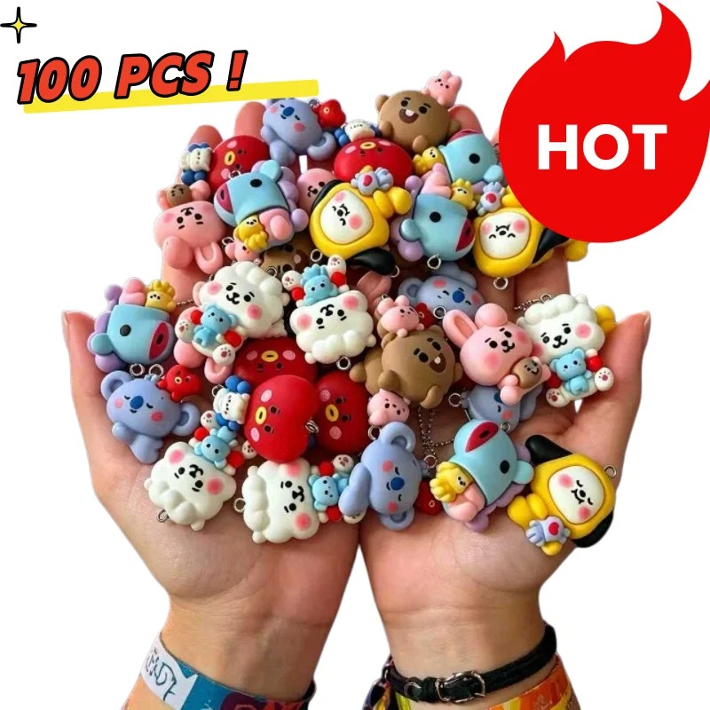 7pcs BT21 Resin Cartoon Charm  - đánh giá và giá Resin Art Calligraphy