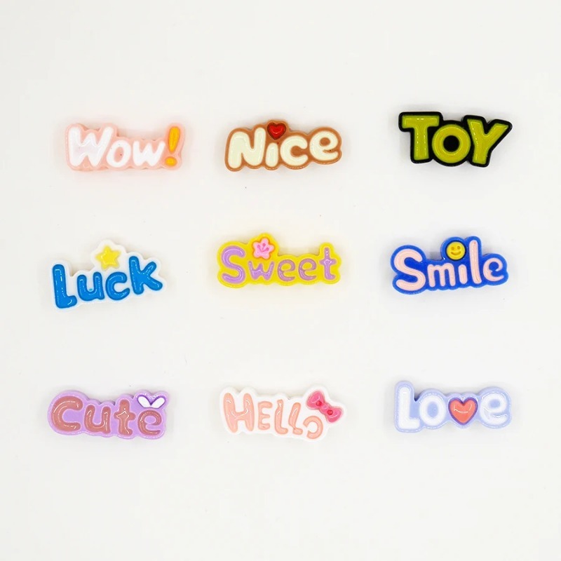 10Pcs Cute Flat Back Wow Luck  - đánh giá và giá Resin Art Phone Case