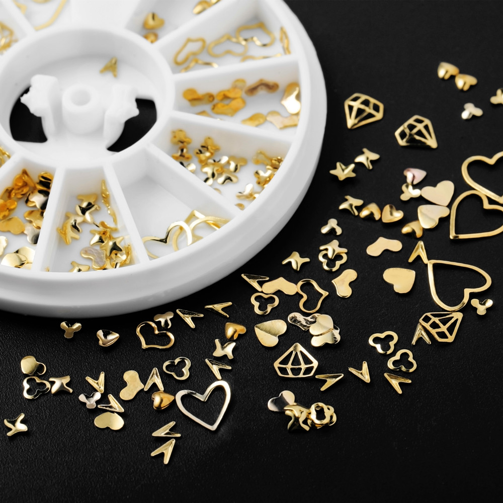 1Box Gold Nail Art Glitter Met - đánh giá và giá Resin Art Frame