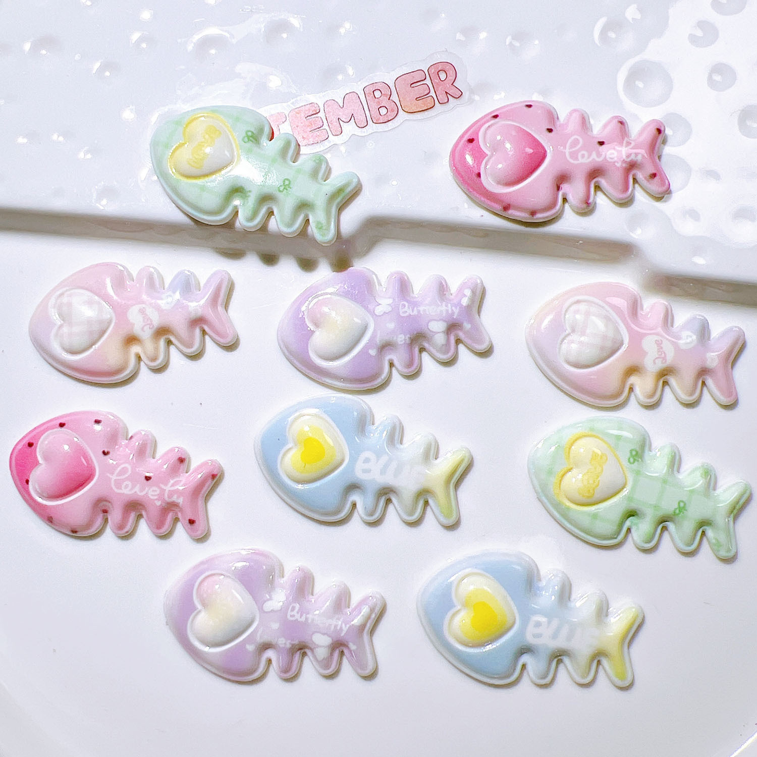 20Pcs Acrylic Fish Bones Plana - đánh giá và giá Resin Art Phone Case